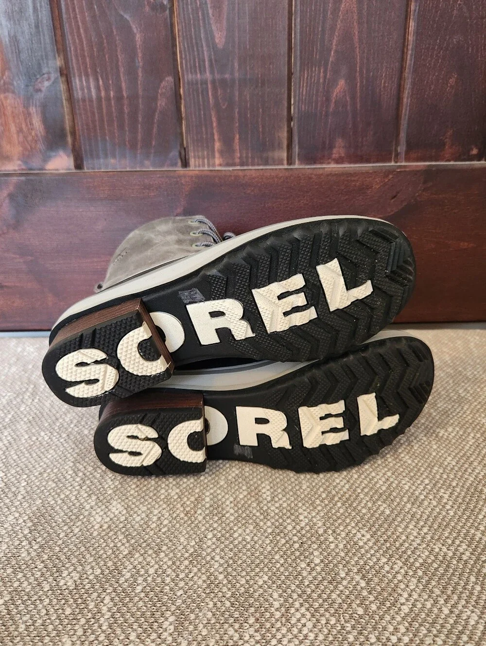 Sorel Womens Slimpack III Lace Waterproof Leather Boot Gray Size 10, Like New!